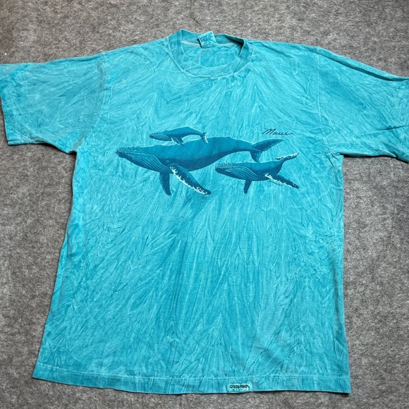 crazy shirts Other - Vintage Single Stitch Whale Shirt Mens Medium Blue Ocean Marine Sea Life Dolphin